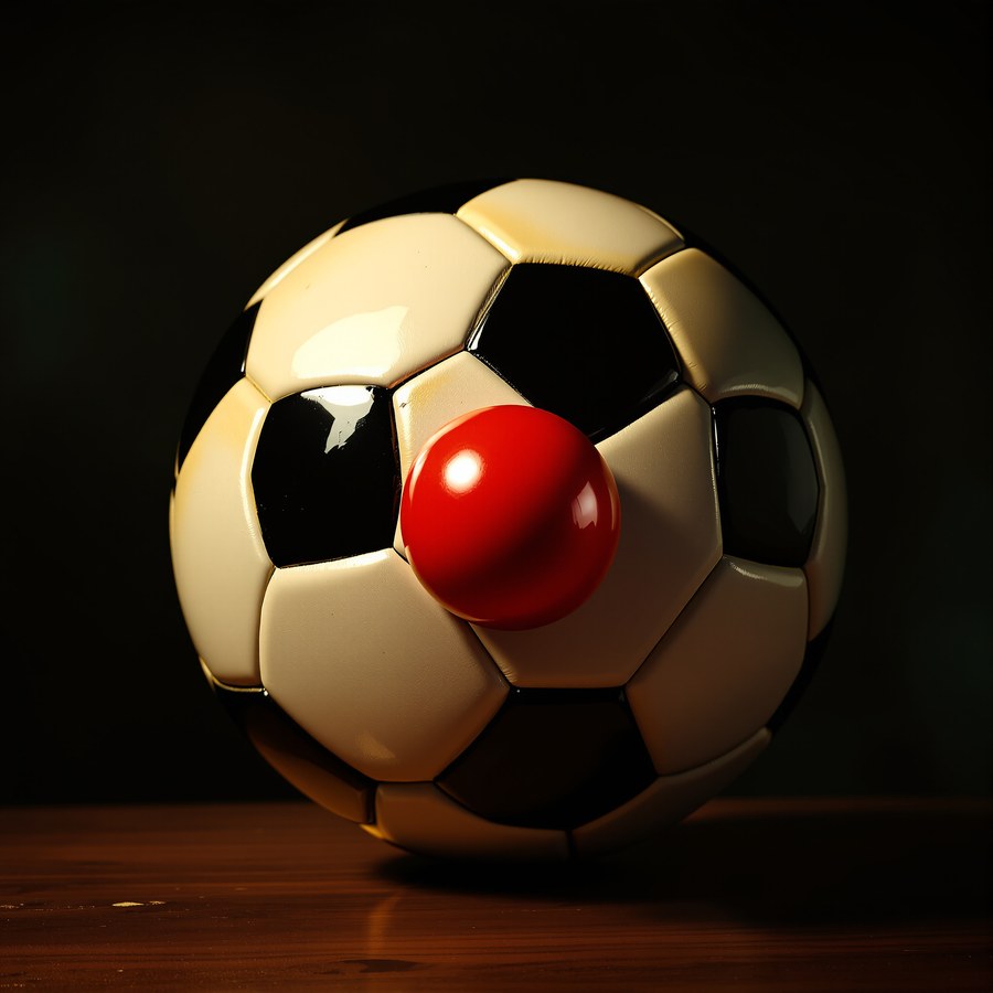 Football wearing a clown nose